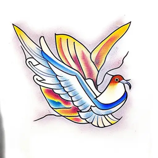 Stained Glass With A Dove Inside