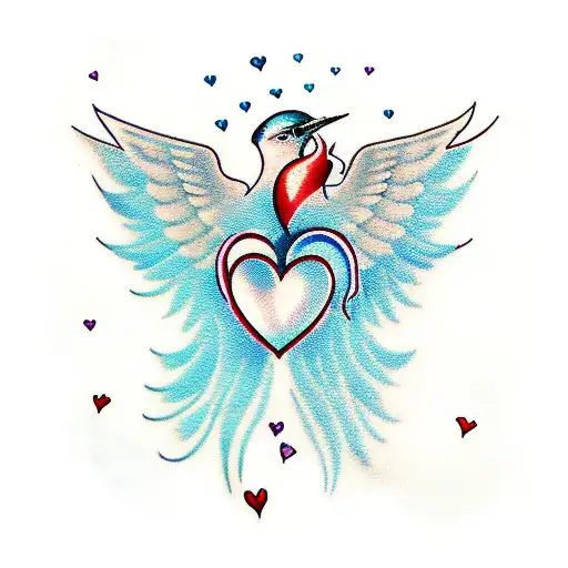 Parachute Falling With Love Birds