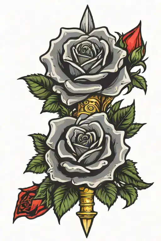 Rose Wrapped Bloody Dagger