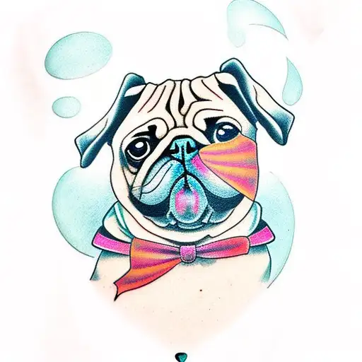 Cute Pug In Color