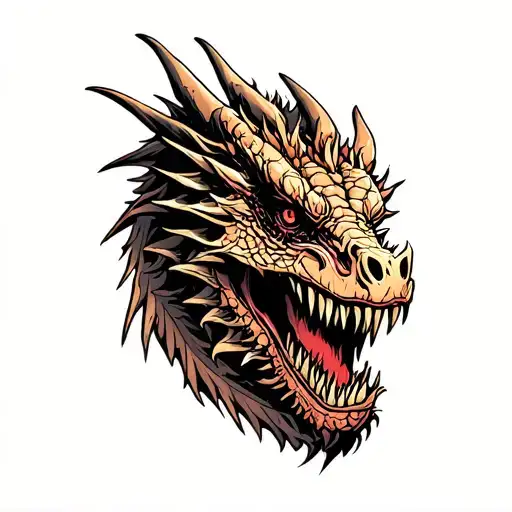 Zombie Dragon Outline