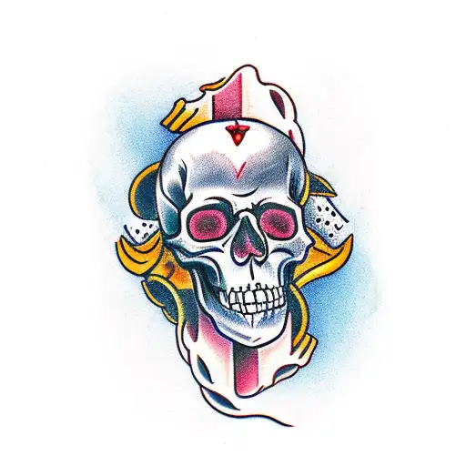 Skull Blindfolded With Balanced Scales