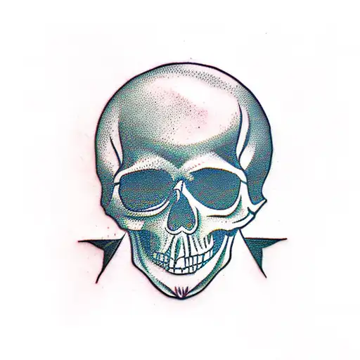 Skull With Barbed Wrapped Around The Forehead