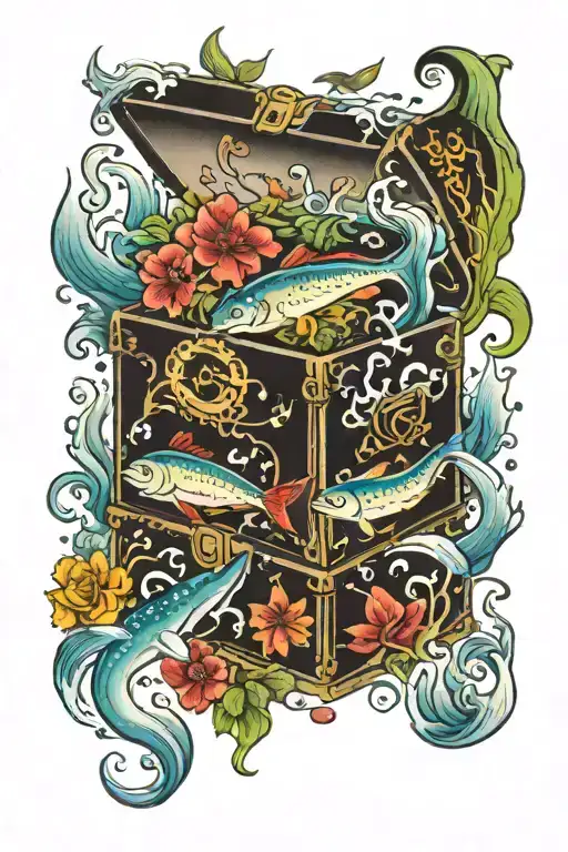 Tacklebox Treasure Box Under The Ocean Amongst The Seaweed