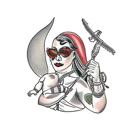 Woman Warrior Caring A Baby