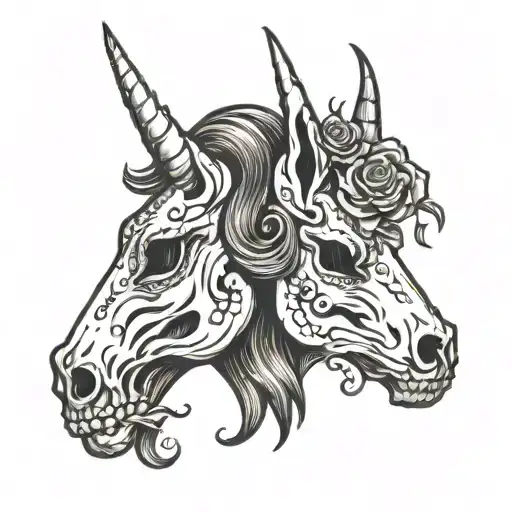 Unicorn Skull Face