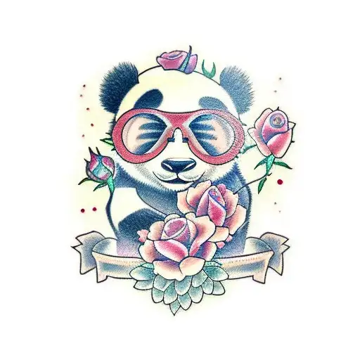 A Panda With Rose Eyes