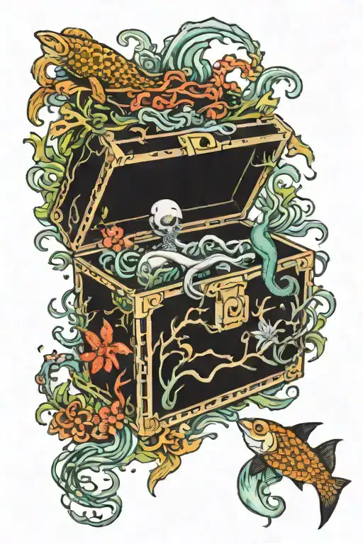 Tacklebox Treasure Box Under The Ocean Amongst The Seaweed