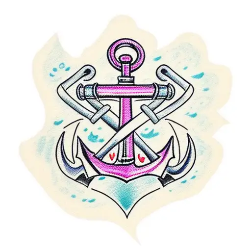 Anchor Surrounded By A Piece Of Fabric