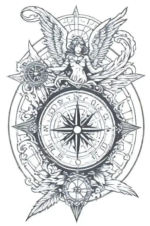 Angel Protects Compass Of Destiny