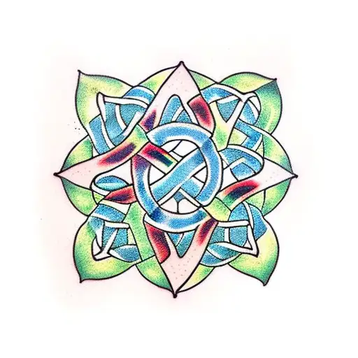 Celtic Knot With A Bouquet Of Flowers