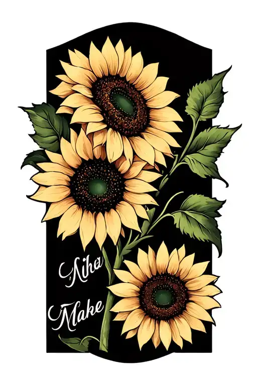 Sunflowers With Kids Names Intertwined