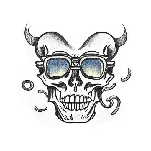 Skeleton Wearing Sunglasses Holding A Pizza Box