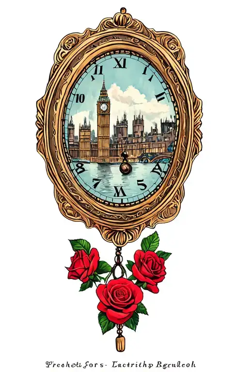 Locket With Roses And The London Skyline