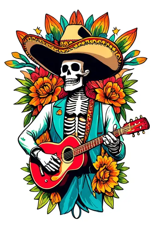 Skeleton Mariachi Band Day