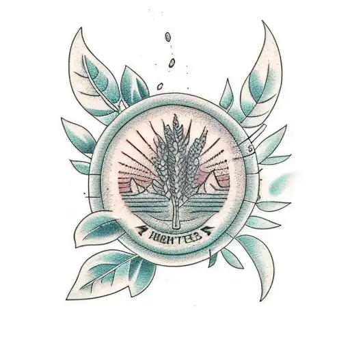 Wheat And Trees Water