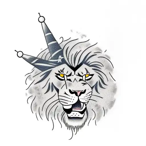 Angry Lion With Scars