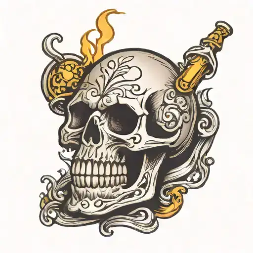 Skull Drinking Beer Mug