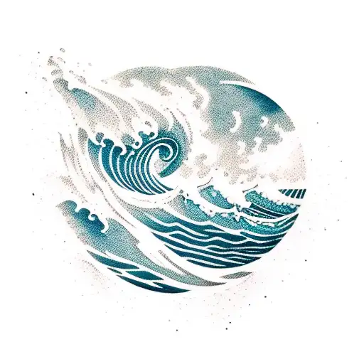 A Rock Concert Scene With Waves Crashing In The Background