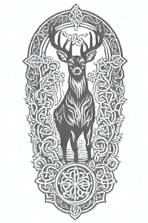 Celtic Deer Silhouette