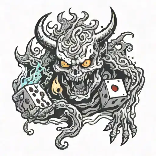 A Fire Demon Emerges From Melted Dice