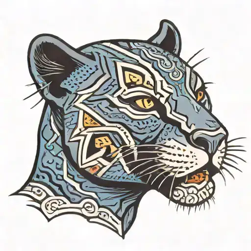 Black Panther Head In Color