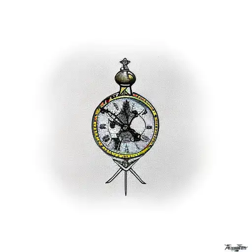 Clock With A Cross And A Dagger