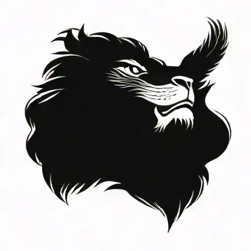 Lion Phenix Face With A Cub