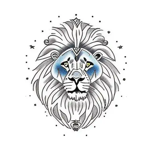 Lion With Tattoos On Its Face's