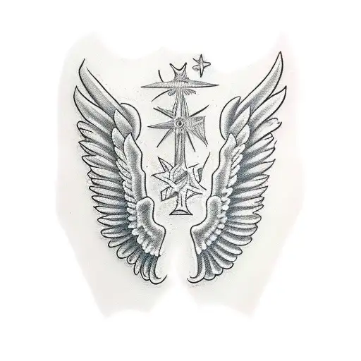 Elixx In The Middle Of Two Angel Wings