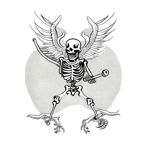 Skeleton In Dark Cape With A Scythe