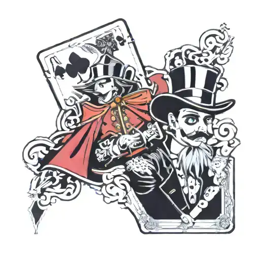 Playingcard With A Gangster Magician Instead Of The King