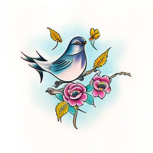 Bird With A Flower Write 4Ever 4Me