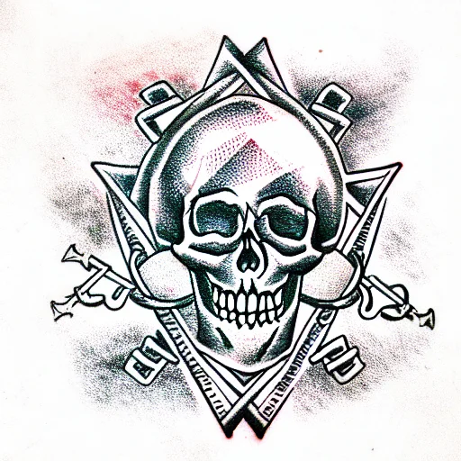 Skull With Square And Compasses