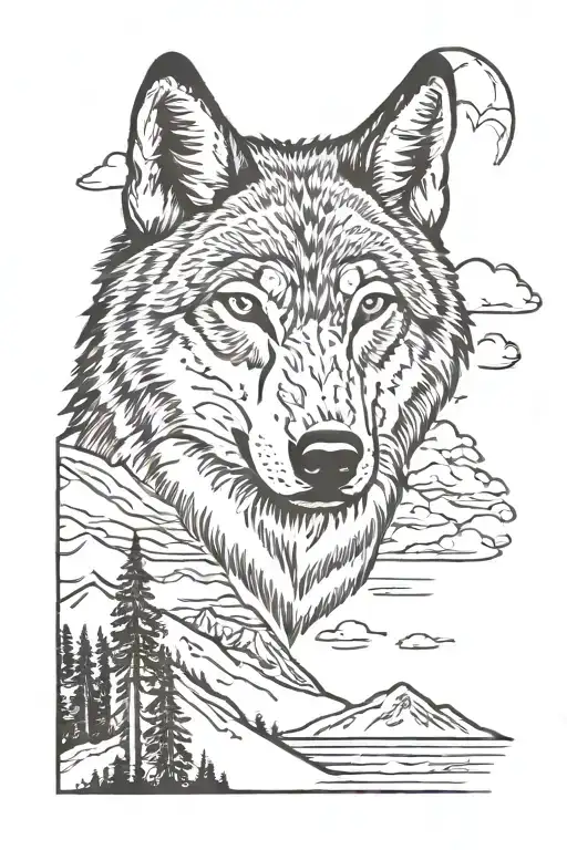 Wolf Head Peaking Over Lake Tahoe Mountains