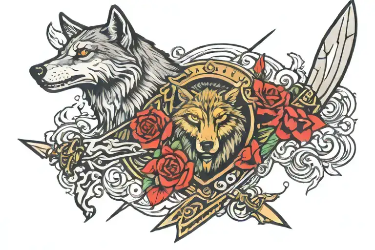 Wolf And Sword Piercing