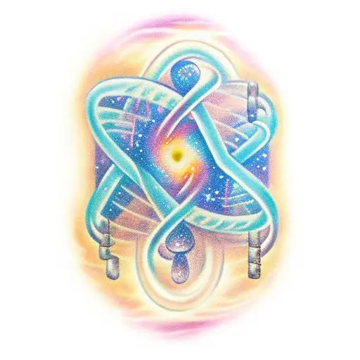 Dna Strand Merging Into Cosmos At End