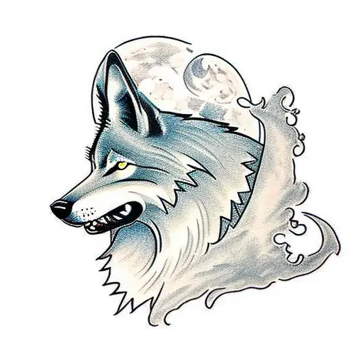 Wolf Howling Under The Waning Moon