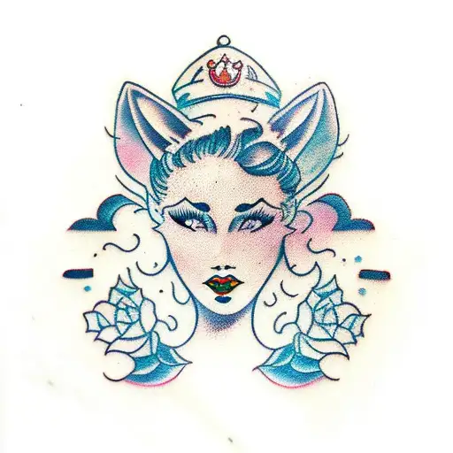 Woman With Wolf As Hair