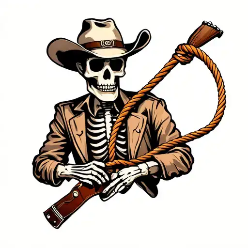 Cowboy Skeleton With Lasso