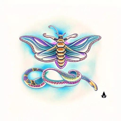 Butterfly With Snake And Universe