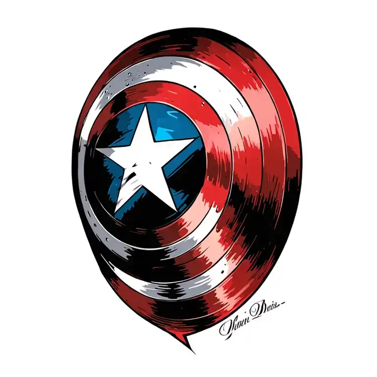Captain America Shield Shoulder Tatto