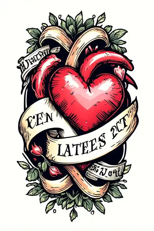 Heart Retro Name Written