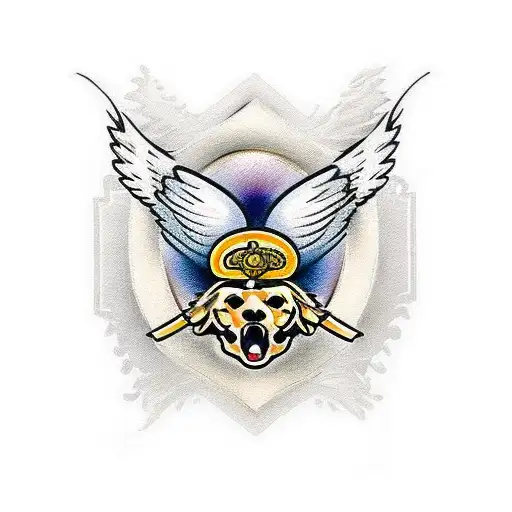 Warrior Angel With Golden Retriever