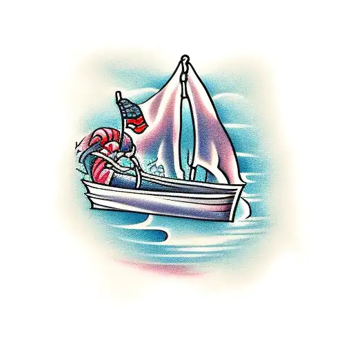 Boat And Oars Nautical