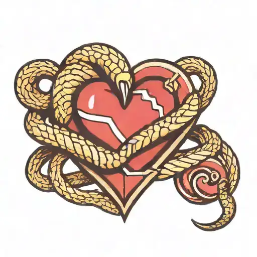 Snake Chain Collar Heart