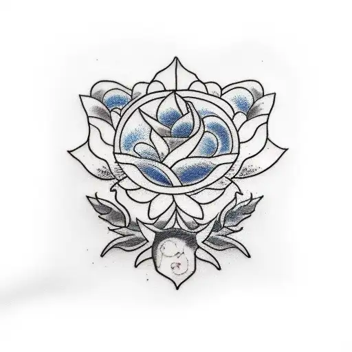 35 Mm Roll Of Film With Minimalist Floral Border