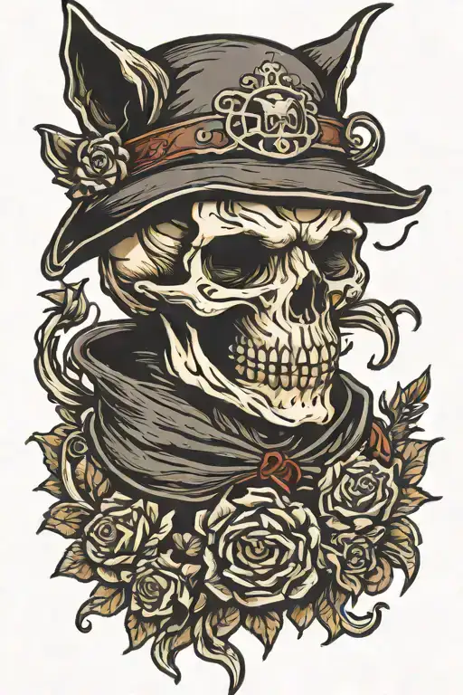 Grim Reaper Cat Skull