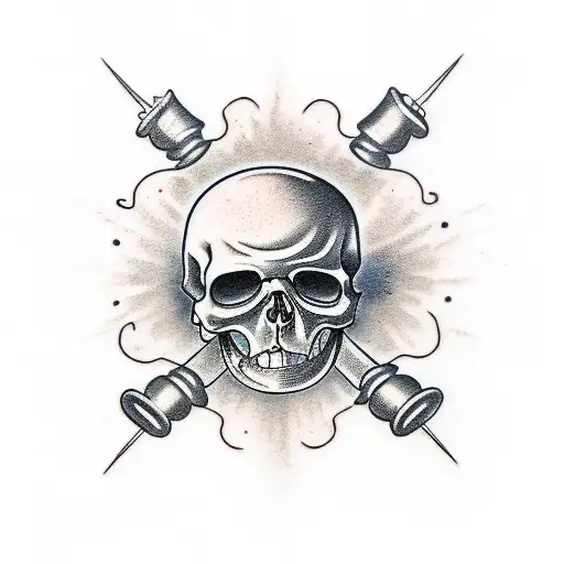 The Word Dns With Scull And Crossbones