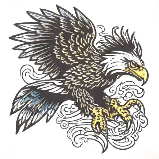 Eagle Diving Head First